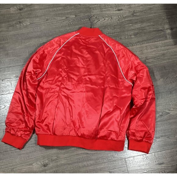Delta Box 13 Unisex Red Satin Size XXL Bomber Jacket Embroidered Theta Sorority - Picture 2 of 10